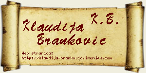 Klaudija Branković vizit kartica